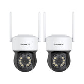 5MP Wireless PT Security Camera, Pan & Tilt, 2Pcs WiFi IP Cameras for SANNCE N48WHE/N98WHE NVR, AI Human Detection, Work with Alexa, 100ft Night Vision, Remote Access & Smart Motion Alerts